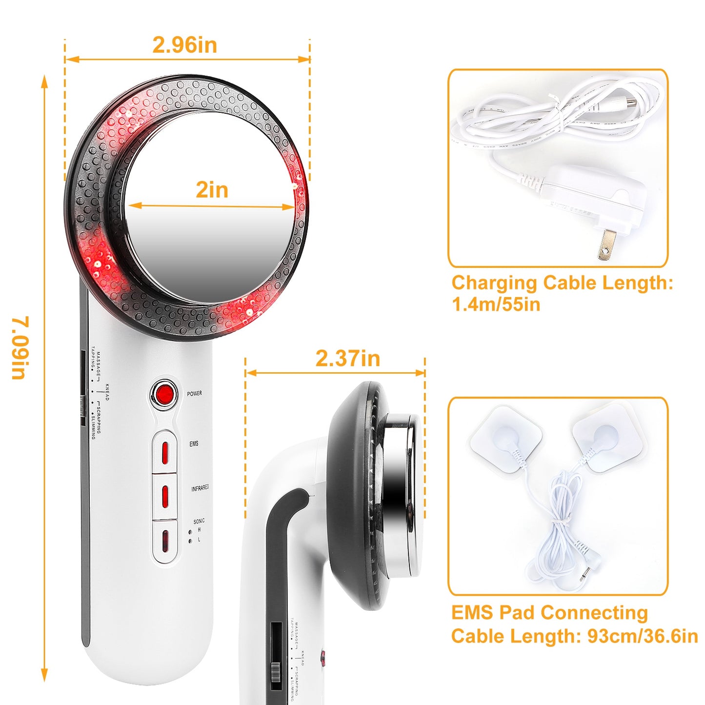 Ultrasonic Body Shaping Machine 3 In 1 Multifunctional EMS Infrared Massager Fat Remover For Belly Waist Leg Arm Skincare