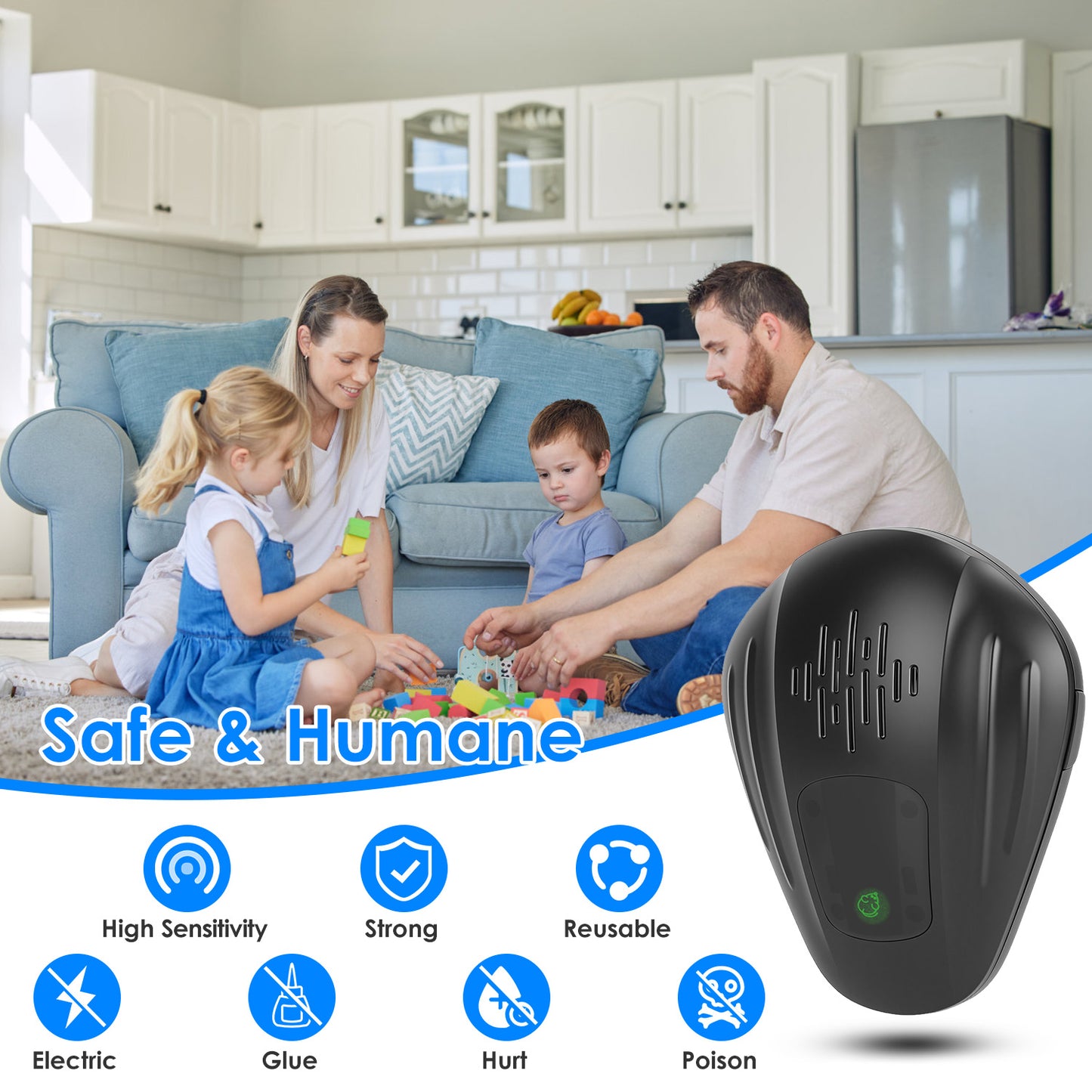 2 Pack Pest Control Device For Mosquitoes Cockroaches Rats Plug In Ultrasonic Insect Repellent Indoor For Bedroom Garage Warehouse Office
