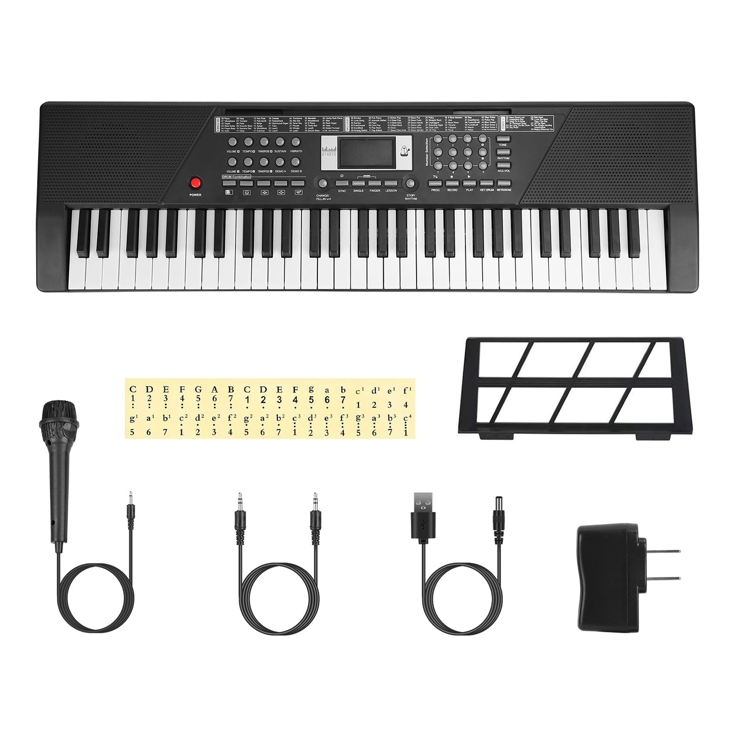 61 Keys Digital Music Keyboard Electric Piano Electronic Musical Instrument Kids Learning Keyboard with Light Up Keys Microphone for 3-12 Year Old Kid