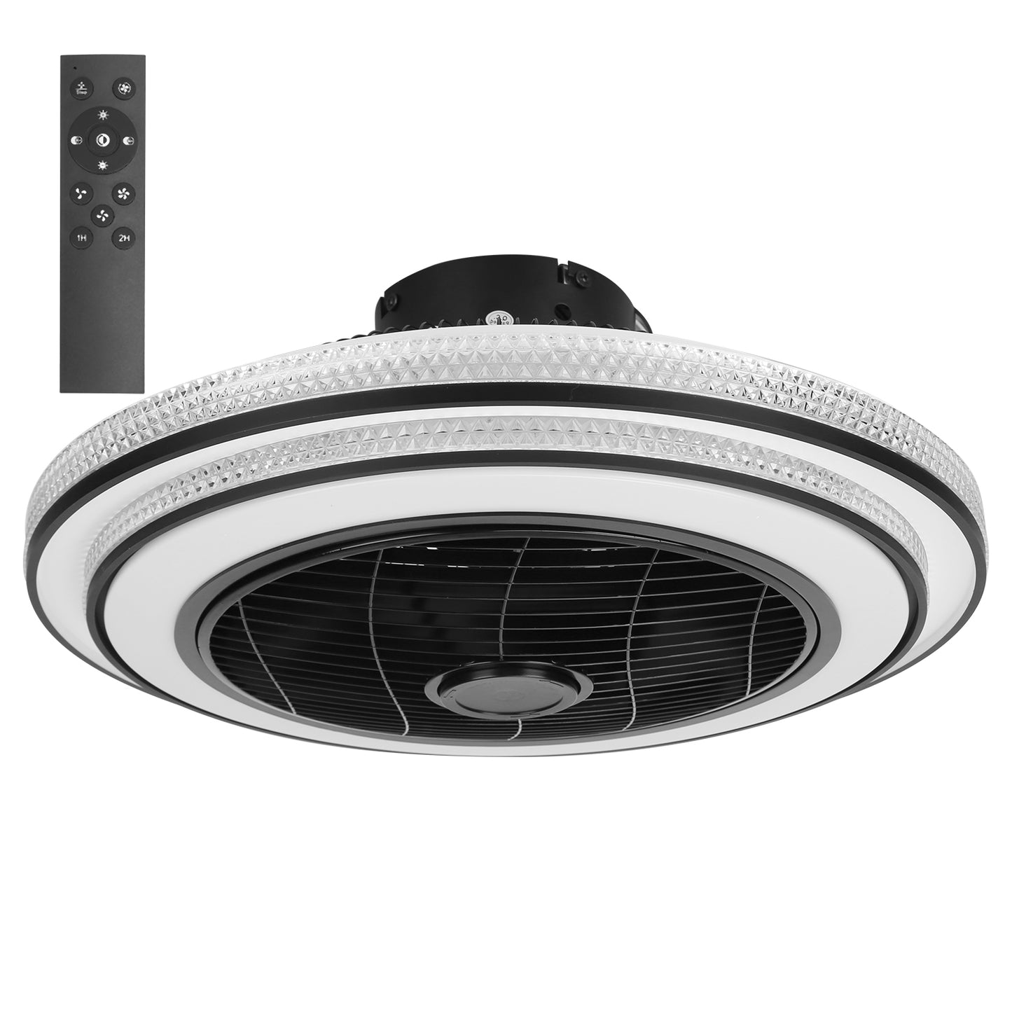 20.5in Ceiling Fan with Light Round Pendant Fan Lamp 30W LED Ceiling Fan with 3-Fan Speed Remote Control Timer APP Control