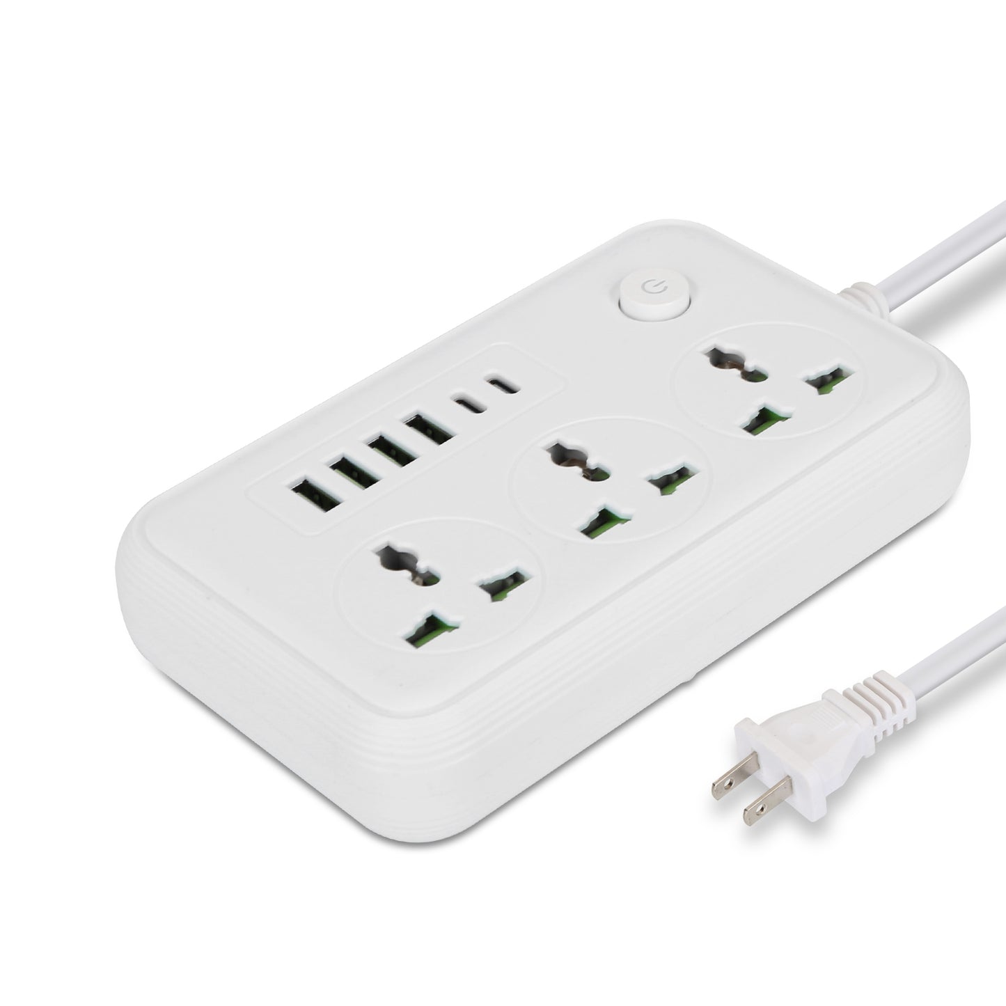 Power Strip with 5.9FT Extension Cord 3 AC Outlets and 4 USB A Ports 2 USB C Port 2500W Wall Mount Outlet Extender for Home Office Dorm Travel