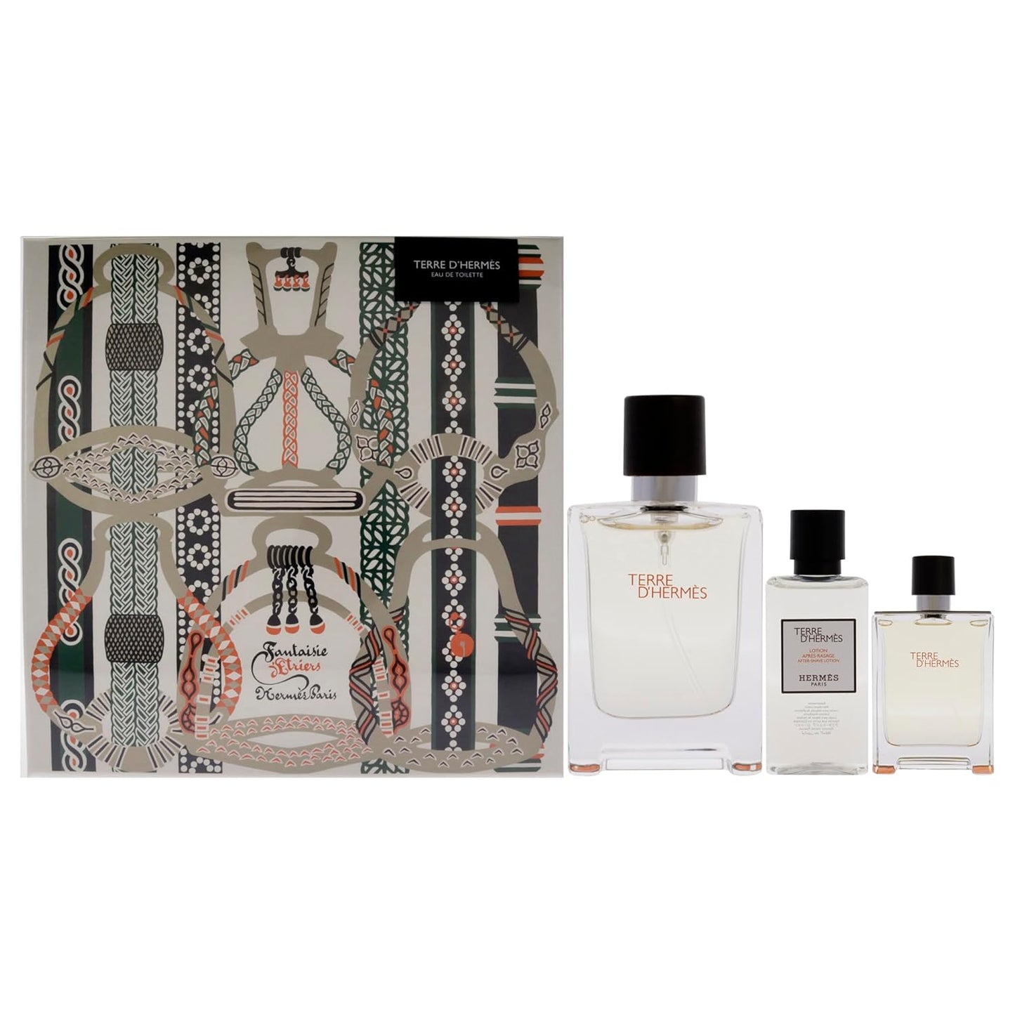 Terre D'Hermes 3 Pcs Set For Men: 3.3 Eau De Parfum Spray Intense + 0.5 Eau De Parfum Spray Intense + 1.3 After Shave Balm