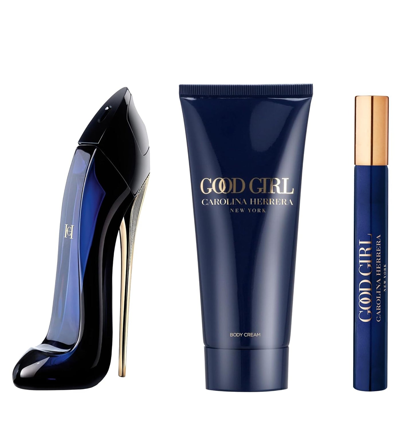 Carolina Herrera Good Girl 3 Pcs Set: 2.7 Eau De Parfum Spray + 0.34 Eau De Parfum Spray + 3.4 Body Lotion.