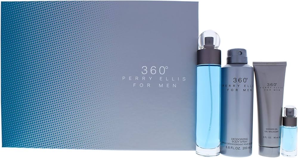 360 4 Pcs Set For Men: 3.4 Eau De Toilette Spray + 6 Oz Body Spray + 3 Oz Shower Gel + 0.25 Eau De Toilette Spray