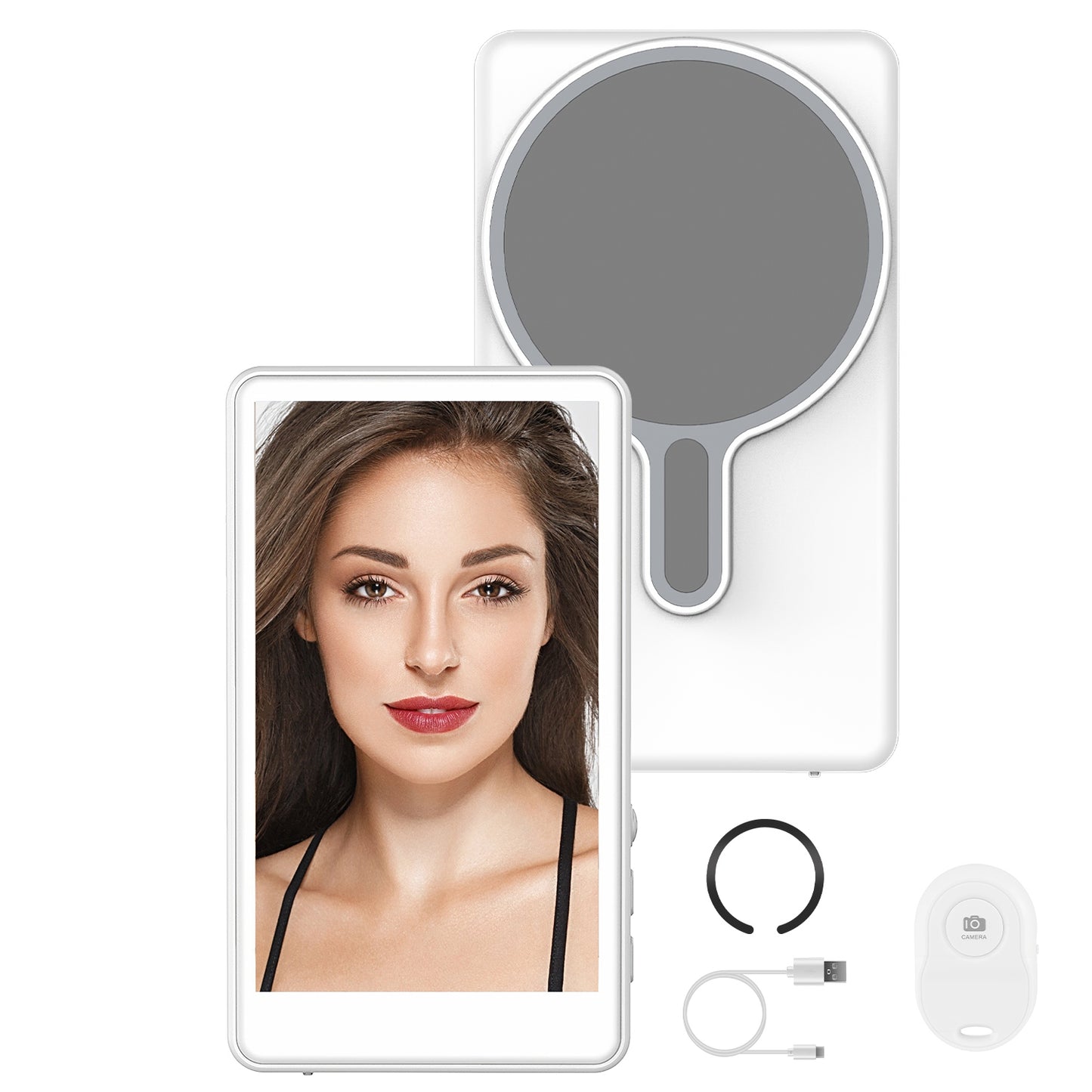 Vlog Selfie Monitor Screen Magnetic Rear Camera Phone Monitor Wireless Selfie Monitor Screen with 33FT Remote for Vlog Live Stream Compatible with IOS