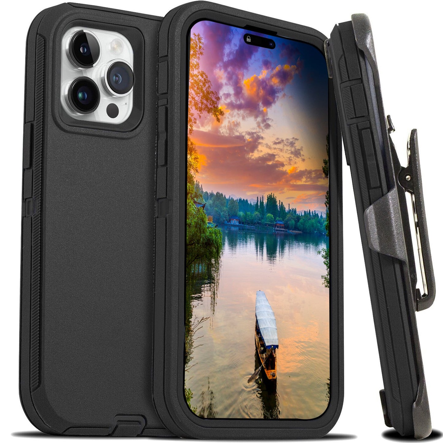 Shockproof Phone Case Anti-Shock All-Round Protection Phone Case Cover with Belt Clip Fit for iPhone 14/14Plus/14Pro/14Pro Max/13/13Pro/13Pro Max/12/1