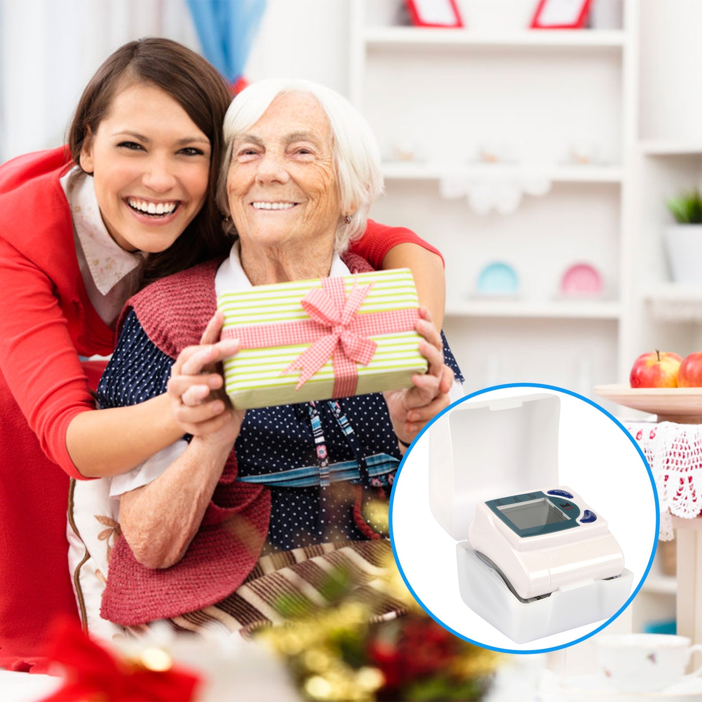 1Pc Blood Pressure Monitor Wrist Digital High Blood Pressure Cuff Heartbeat Tester With 60 Reading Memory 1.8 Inches LCD Screen Storage Box