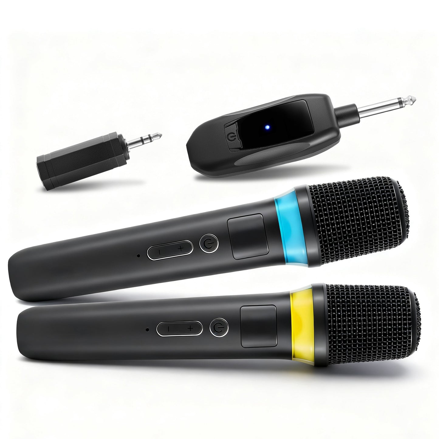 2.4G Wireless Microphones UHF Wireless Microphones Metal Handheld Dynamic Mics with 164FT Range RGB Light for Karaoke Party DJ Wedding Speech Outdoor