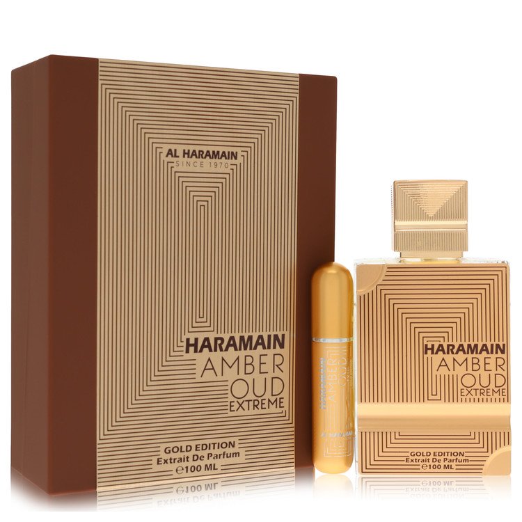 Al Haramain Amber Oud Gold Edition Extreme By Al Haramain Gift Set 3.4 Oz 3.4 Pure Perfume Spray + 0.34 Oz Refillable Spray For Women