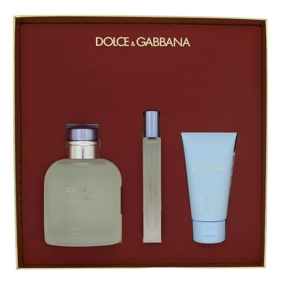 Dolce & Gabbana Light Blue 3 Pcs Set For Men: 3.3 Eau De Toilette Spray + 0.33 Eau De Toilette Spray + 1.69 Shower Gel