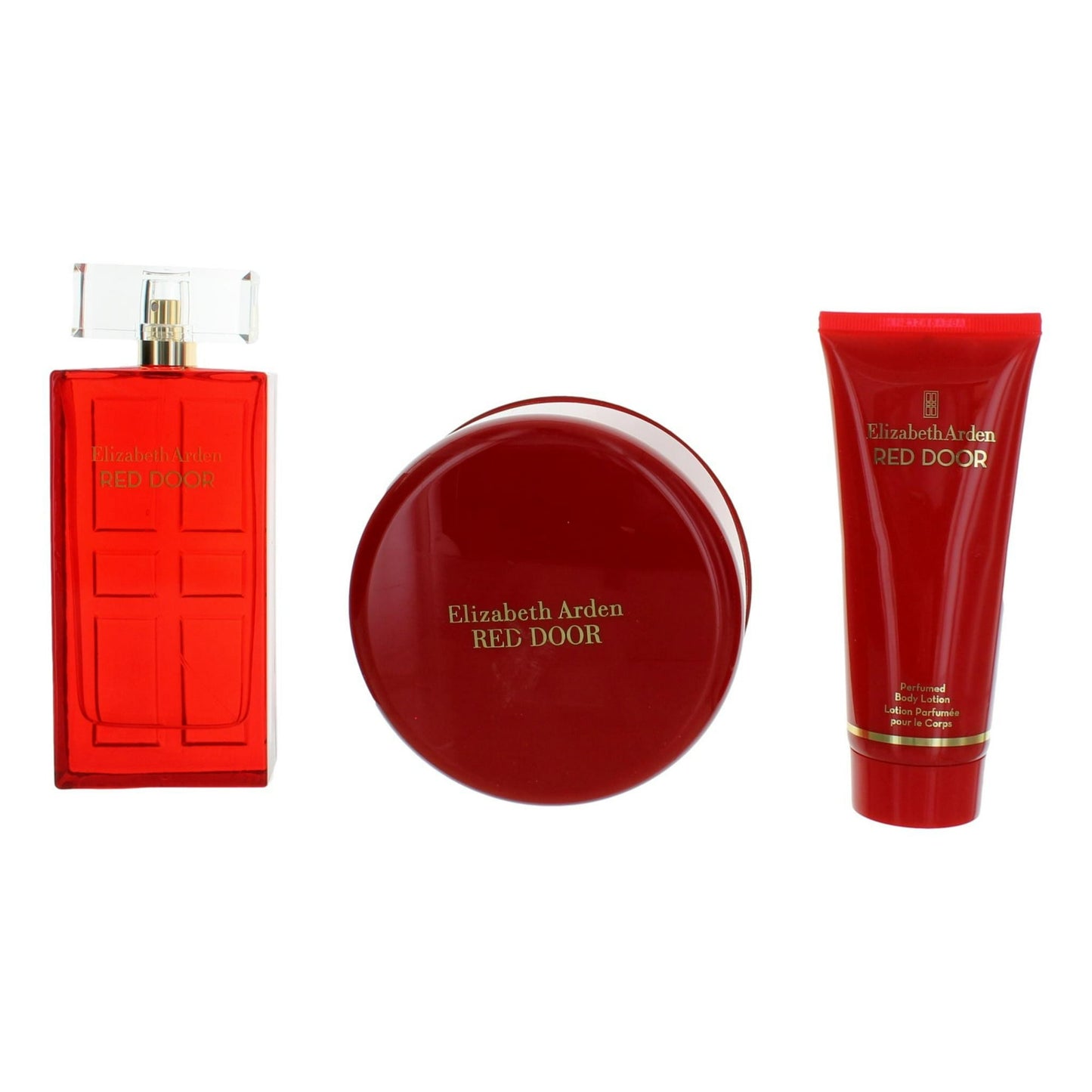 Red Door 3 Pcs Set For Women: 3.3 Eau De Toilette Spray + 3.3 Body Lotion + 3.3 Shower Gel