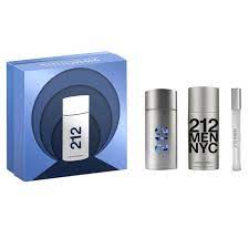 212 Carolina Herrera 3 Pcs. Gift Set: 3.4 EDT Spray 10Ml EDT 3.4Oz. Aftershave Gel For Men