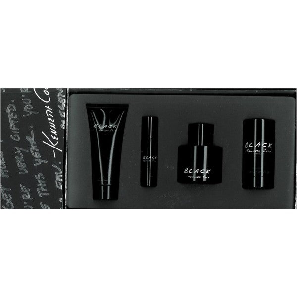 Keneth Cole Black Gift Set 4 Pieces 3.4 Fl. Oz. Eau De Toilette Spray +3.4 Aftershave Gel+ 2.6 Deodorant + .5Oz EDT Splash Men