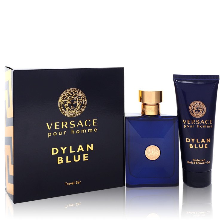 Versace Pour Homme Dylan Blue By Versace Gift Set -- 3.4 Oz Eau De Toilette Spray + 3.4 Oz Shower Gel For Men