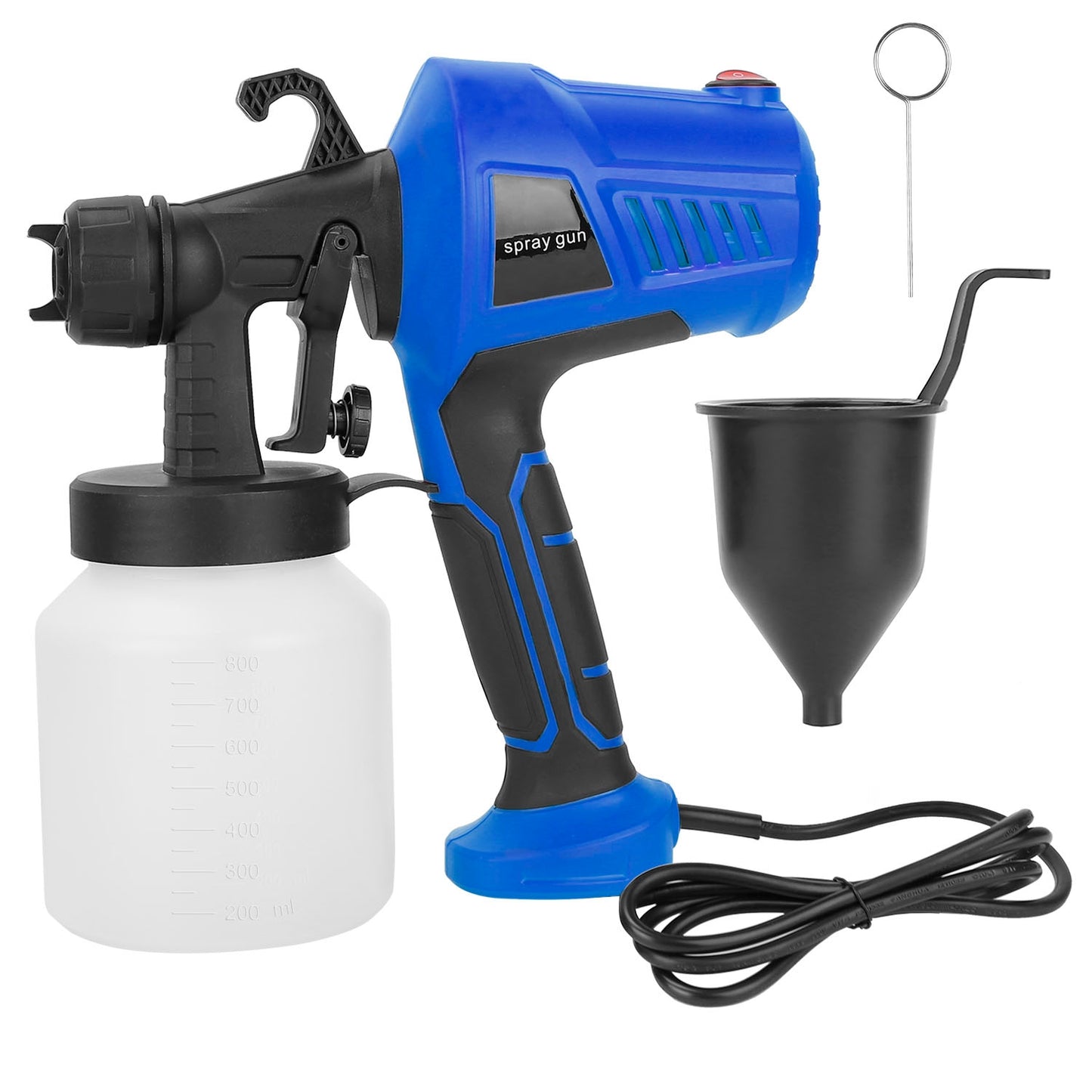 700W Electric Paint Sprayer Handheld HVLP Spray Painter Painting Spray Gun For Fences Brick Walls w/ 3 Spray Patterns 800ML Detachable Cup