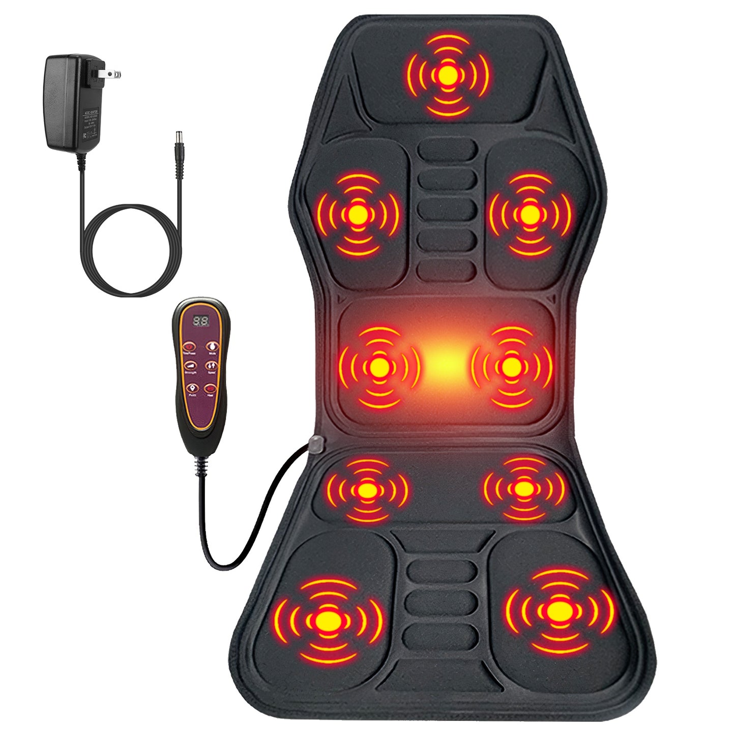 Full Body Massage Chair Pad With Heat Multifunctional Back Massager With Pinpoint Massage Vibration Timer For Home Office Car Use