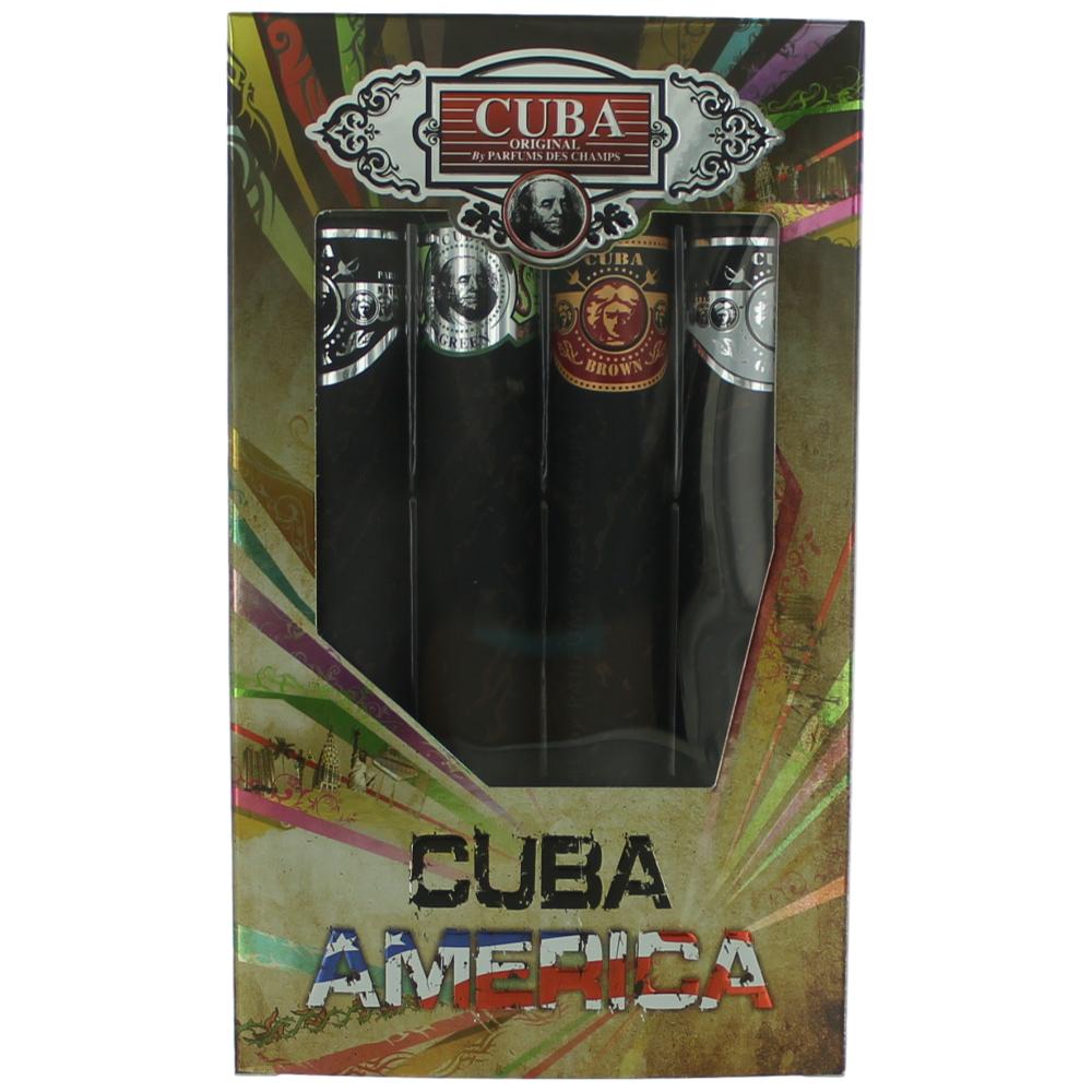 Cuba America, 4 Piece Gift Set Men With Black, Grey, Green & Brown