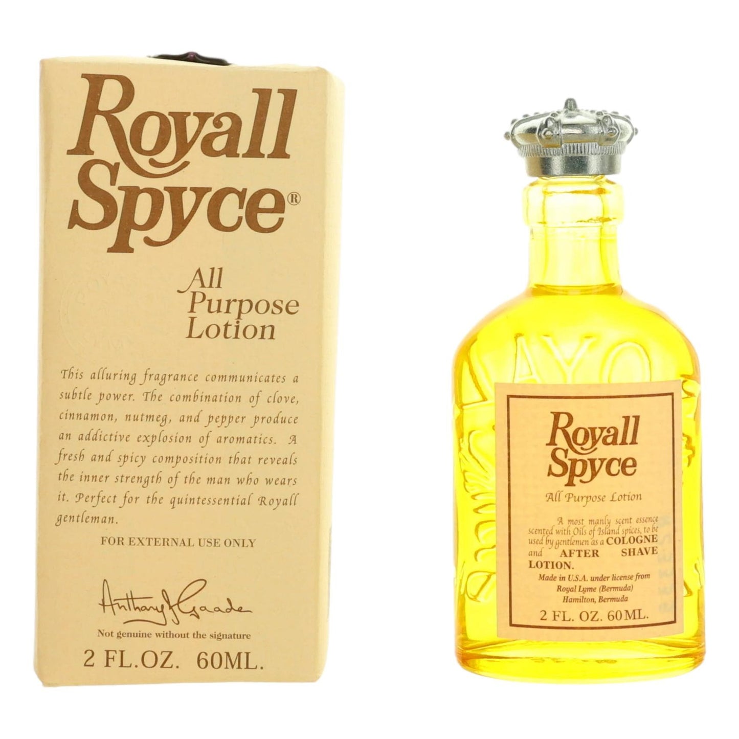 Royall Spyce, 2 Oz All Purpose Lotion For Men