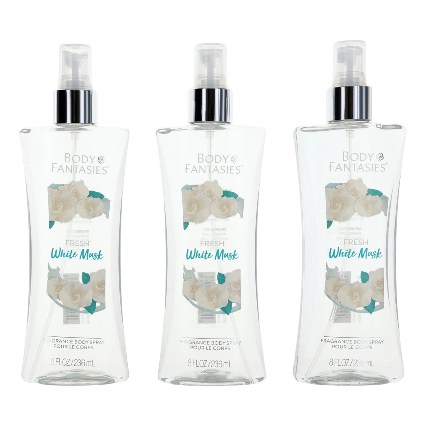 Fresh White Musk By Body Fantasies, 3 Pack 8Oz Fragrance Body Spray Women
