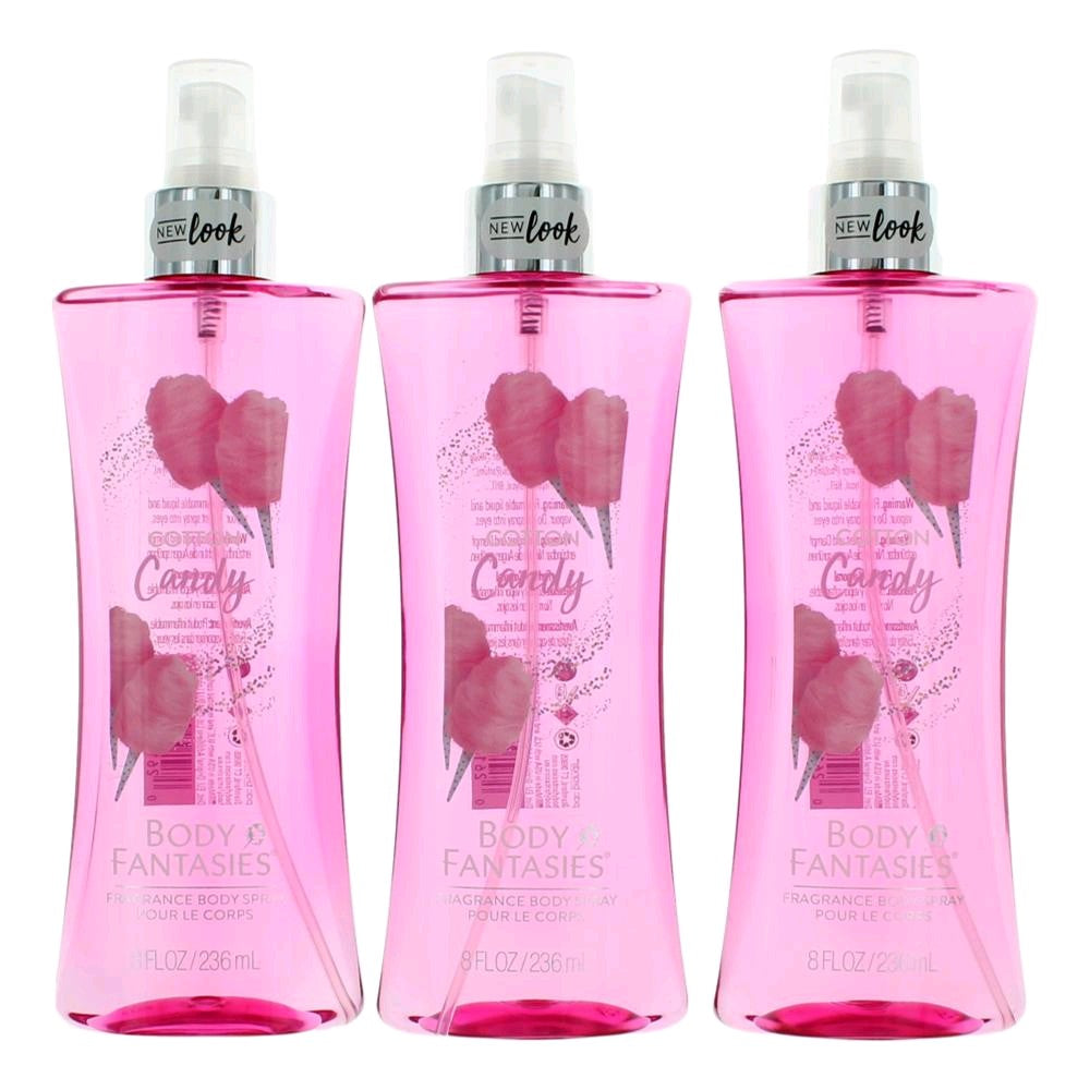 Cotton Candy By Body Fantasies, 3 Pack 8 Oz Fragrance Body Spray Women