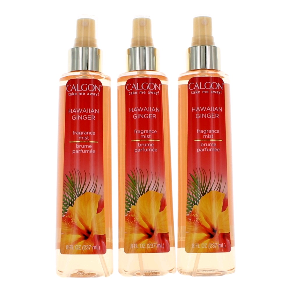 Calgon Hawaiian Ginger, 3 Pack 8 Oz Fragrance Mist For Women