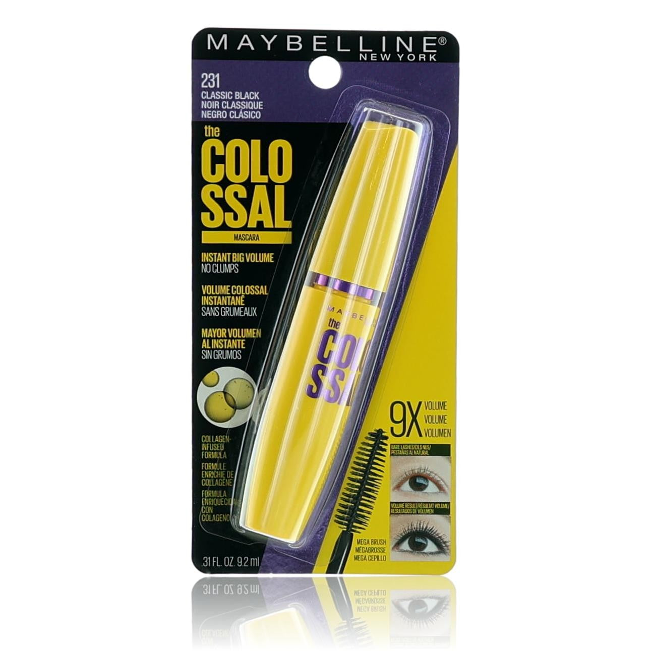 Maybelline The Colossal Mascara, 0.31Oz Mascara - 231 Classic Black