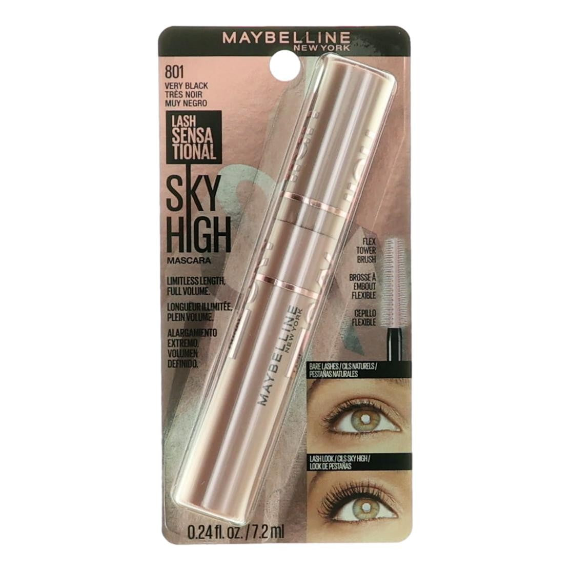 Maybelline Lash Sensational Sky High, 0.24Oz Mascara - 801 Very Black