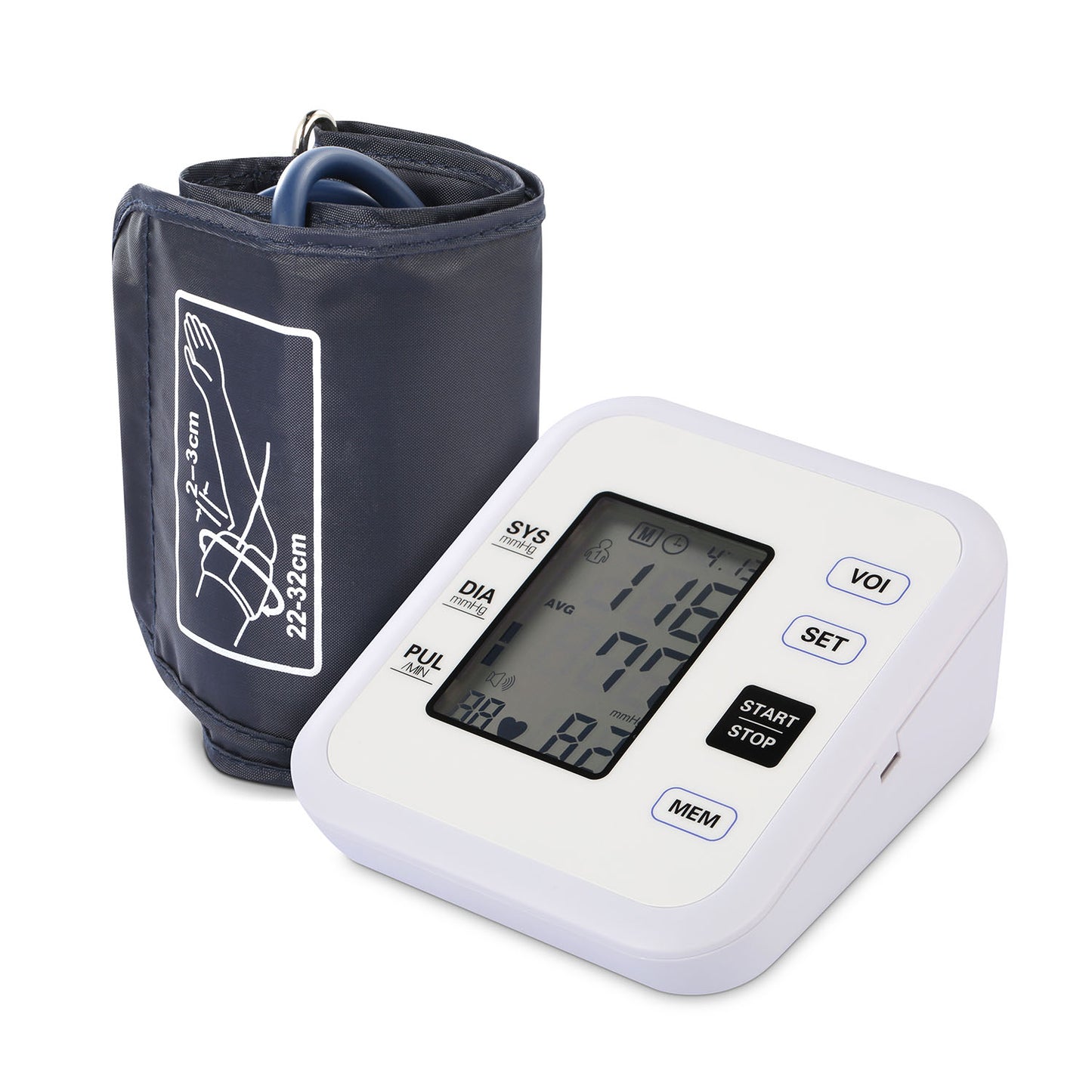 Arm Blood Pressure Monitor with Adjustable Cuff (8.7in-12.6in) Irregular Heartbeat Detector Voice Broadcast 2Users 99 Memories LCD Display CE FDA Appr