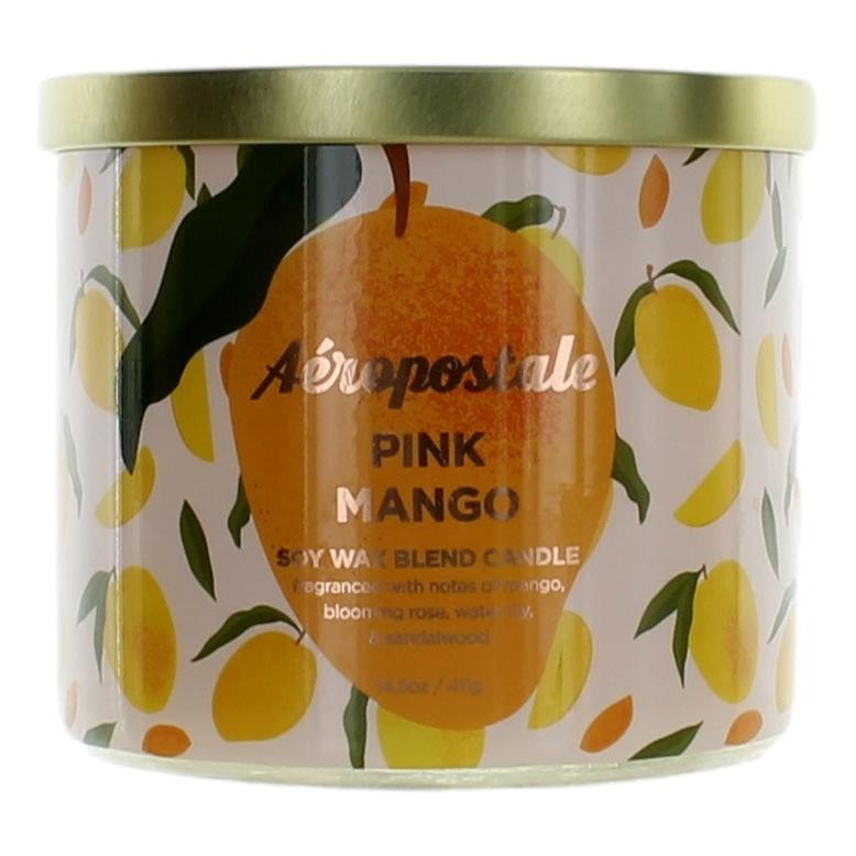Aeropostale 14.5 Oz Soy Wax Blend 3 Wick Candle- Pink Mango