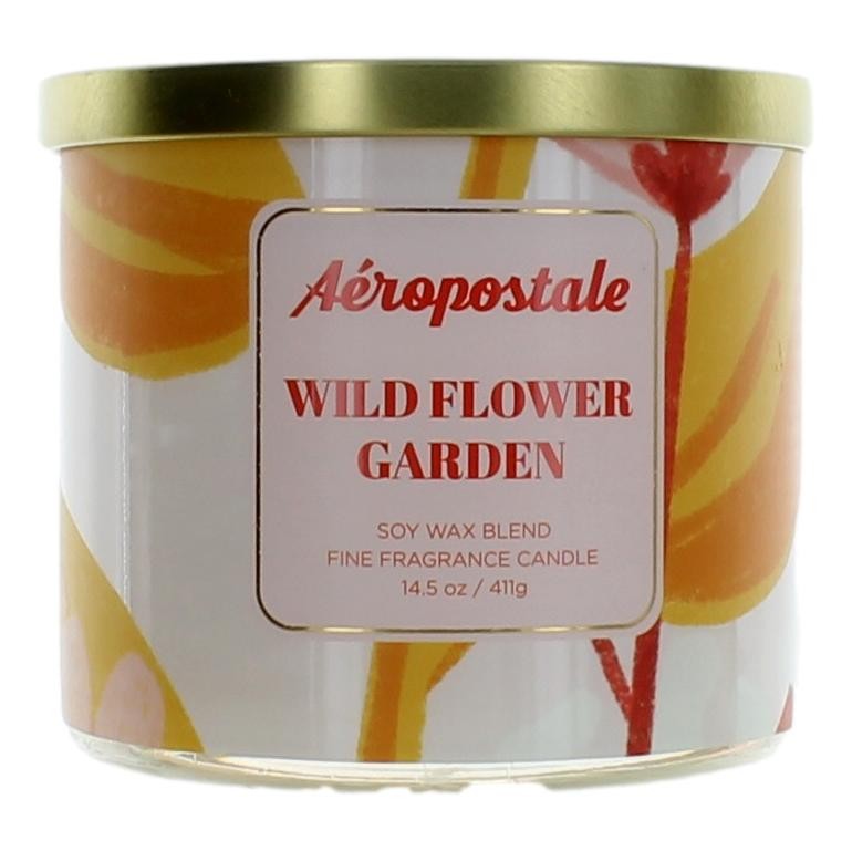 Aeropostale 14.5 Oz Soy Wax Blend 3 Wick Candle- Wild Flower Garden