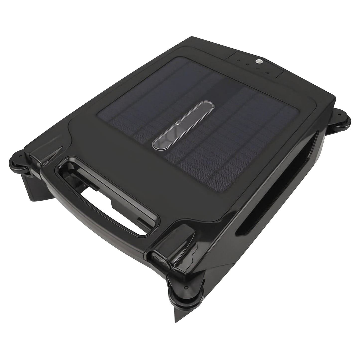 Solar Powered Robotic Pool Skimmer Automatic Swimming Pool Surface Cleaner with 2 Cleaning Modes Dual Charging Methods IPX7 Waterproof 1937sq.ft Cover