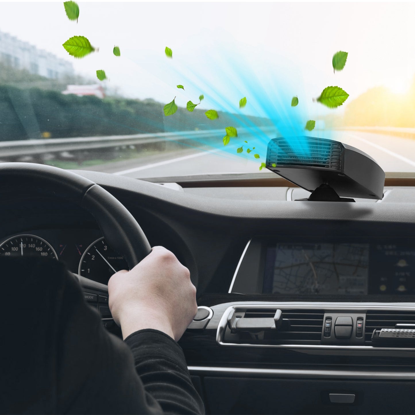 Portable Car Heater Heating Fan 2 In 1 Defroster Defogger Demister Windshield Heater Automotive Cooling Fan With 360 Degree Rotating Base