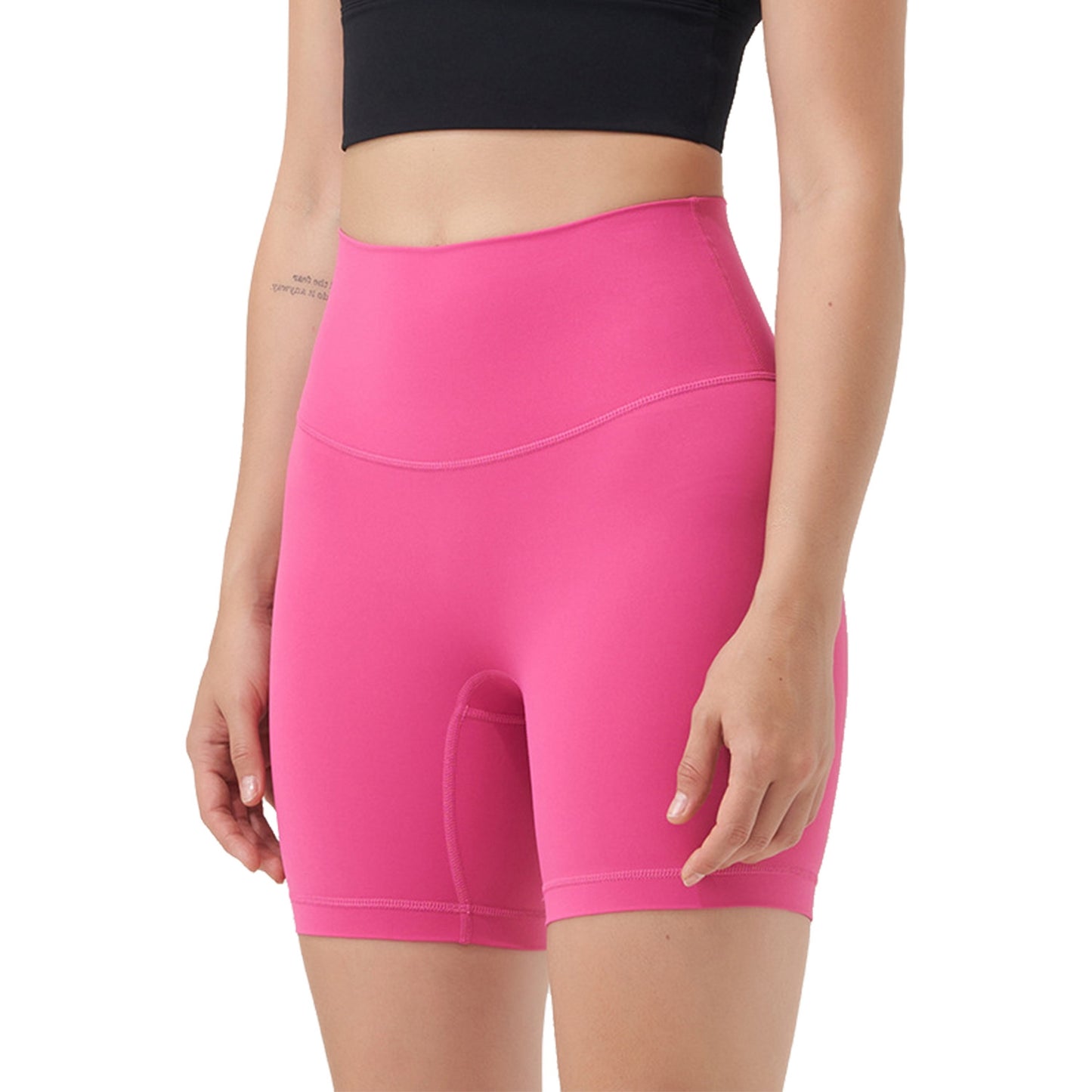 Women\'s High Waist Biker Shorts Tummy Control Pants Athletic Leggings Spandex Booty Shorts with 6.3In Inseam No Front Seam for Workout Yoga Running V