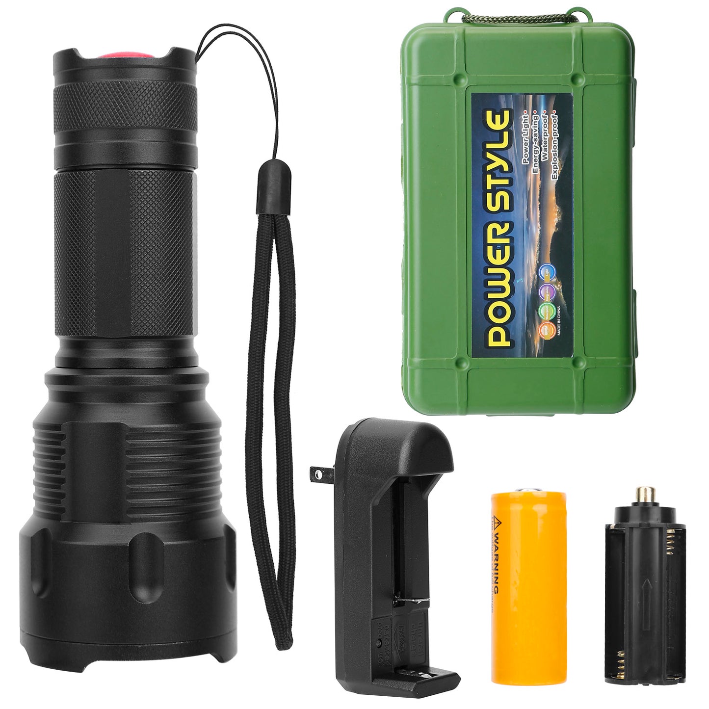 LED Rechargeable Flashlight Zoomable Aluminum Alloy Flashlight Torch w/High Low Strobe Night Light For Night Walking Adventure Searching