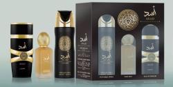 Lattafa Asad 3 Pc Set: 3.4 EDP Spray + 6.8 Deodorant Spray + Hair Mist For Men