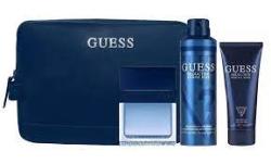 Guess Seductive Homme Blue 4Pc Set: 3.4Oz EDT 6.0Oz Deodorizing Body Spray 3.4Oz Shower Gel And Pouch For Men