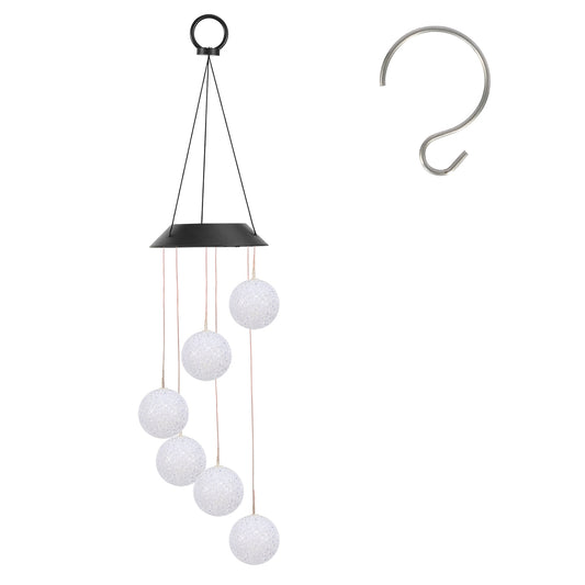 Solar Ball Wind Chime 7 Color Changing Wind Chime for Outside IPX4 Waterproof Outdoor Garden Yard Decor