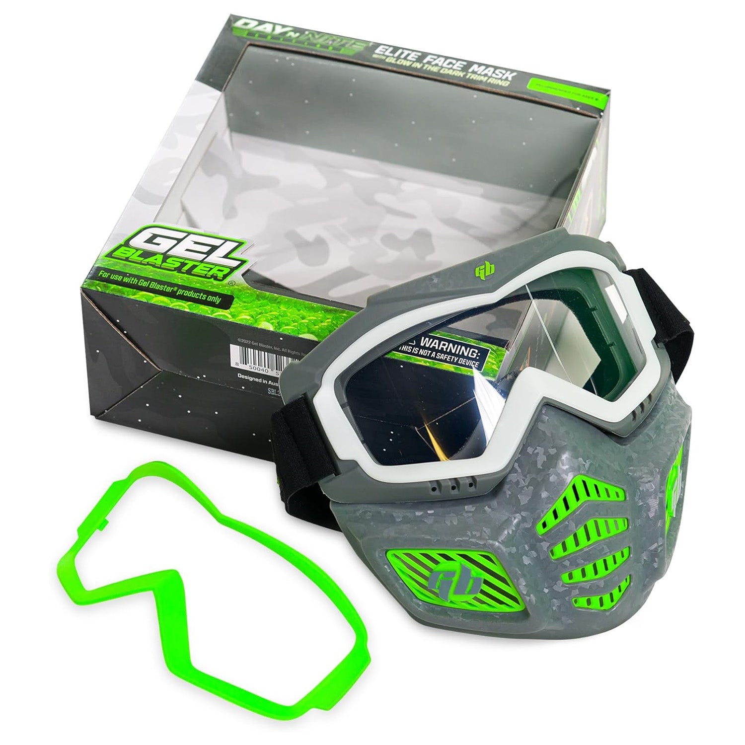 Gel Blaster Glow in The Dark Elite Face Mask Full Face Tactical Mask with Detachable Goggles Adjustable Headband Vente