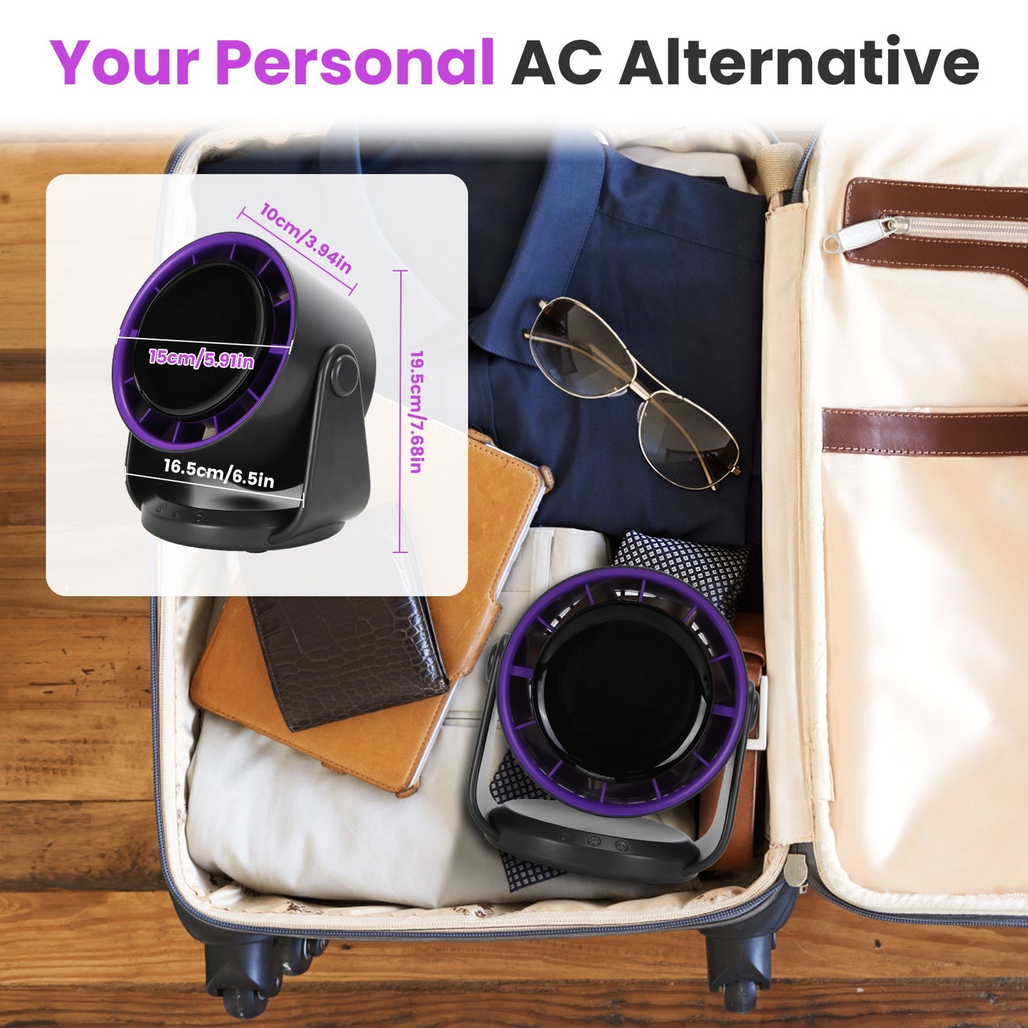 Desk Fan Battery Operated Wall Mounted Fan Rechargeable Mini Desk Fan With Tilting Angle For Home Office Travel
