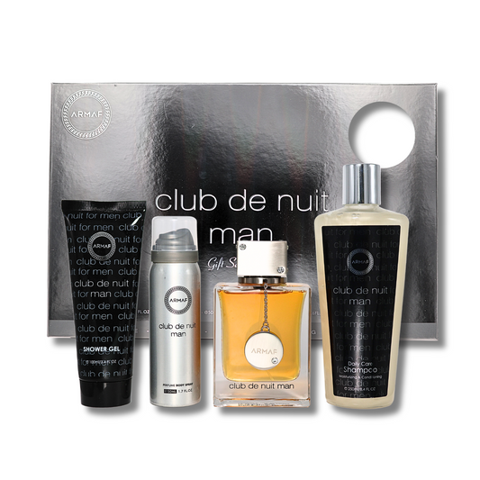 Armaf Club De Nuit Intense 4 Pcs Set For Men: 3.6 Eau De Toilette Spray + 3.4 Shower Gel + 1.7 Perfume Body Spray + 8.4 Shampoo