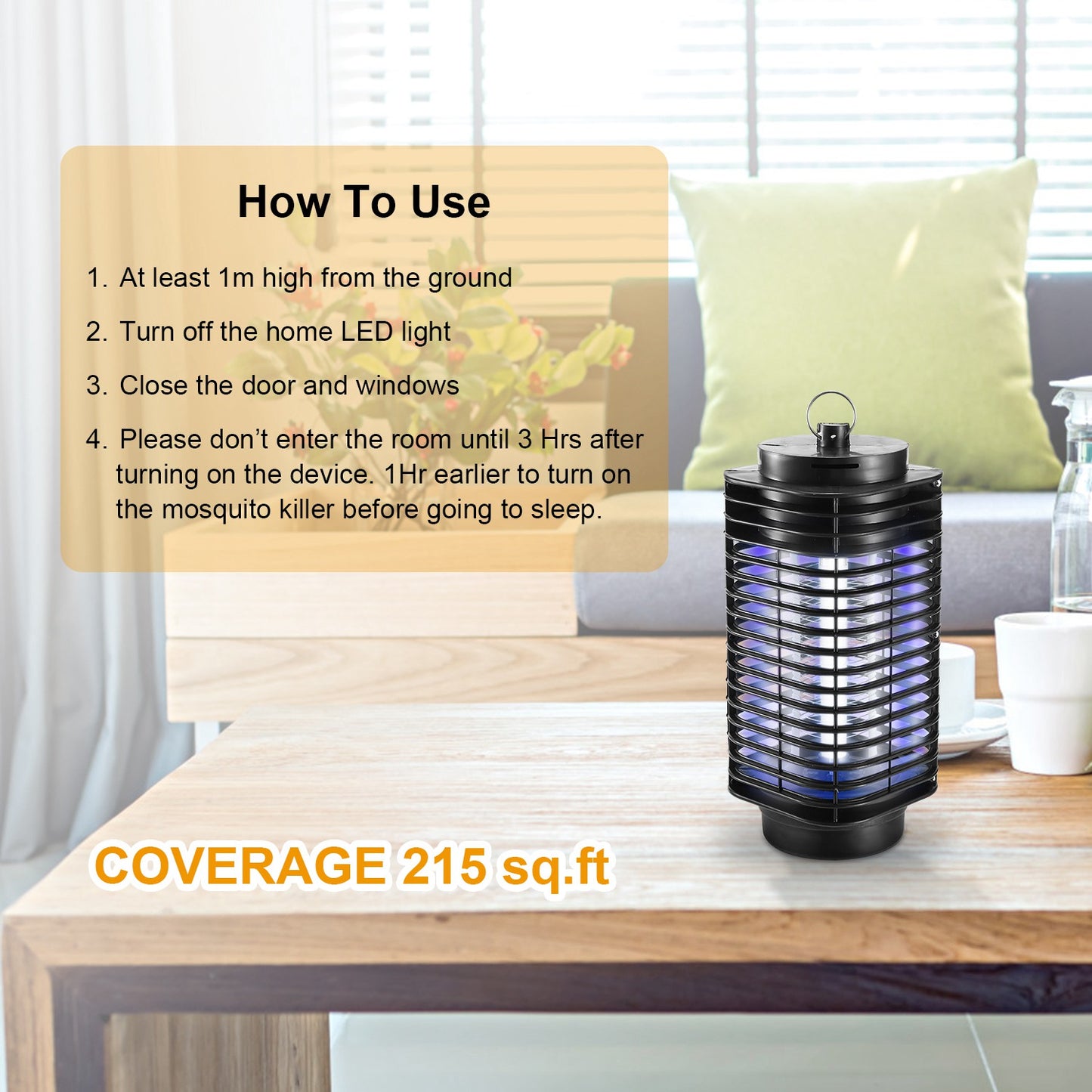 Electric Bug Zapper UV Light Flying Zapper Insect Killer Lamps Pest Mosquito Fly Trap Catcher Odorless Noiseless For Home Restaurant
