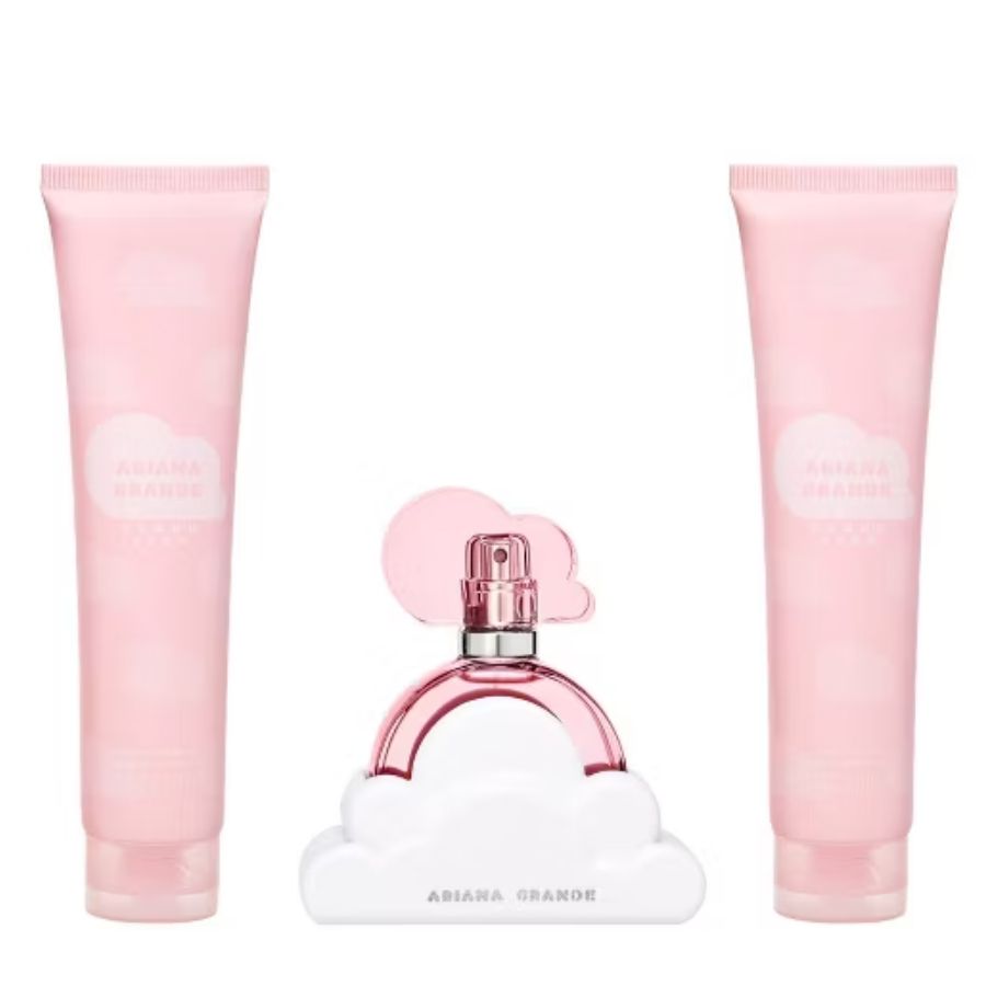 Ariana Grande Cloud Pink 3 Pcs Set For Women: 3.4 Eau De Parfum Spray + 3.4 Shower Gel + 3.4 Body Souffle