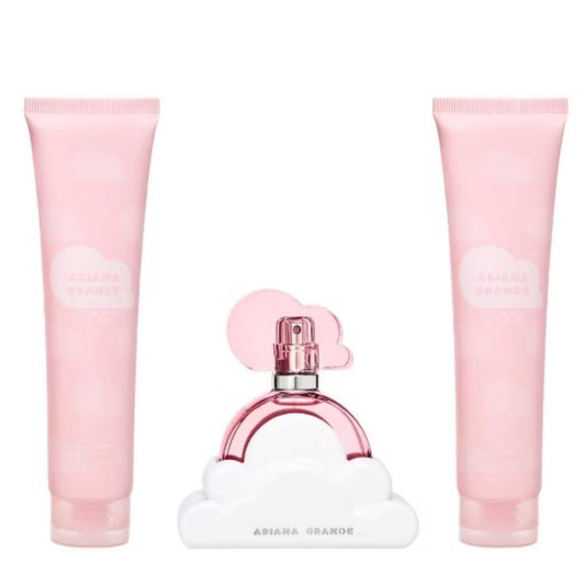 Ariana Grande Cloud Pink 3 Pcs Set For Women: 3.4 Eau De Parfum Spray + 3.4 Shower Gel + 3.4 Body Souffle