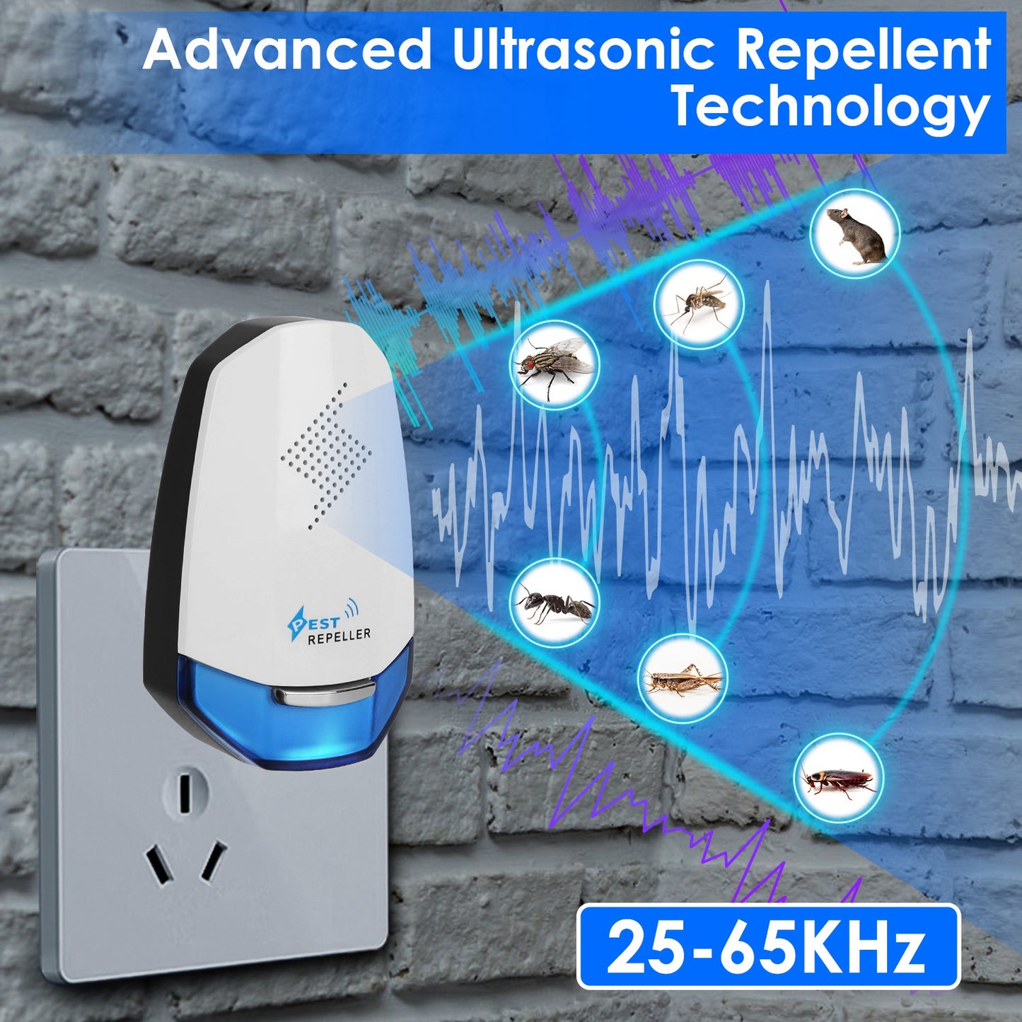 2 Pack Ultrasonic Pest Repeller With Night Light Plug In Pest Mice Repellent Indoor Roach Bed Bug Mouse Rodent Mosquito Killer For Bedroom Garage Warehouse Office For Spring Summer