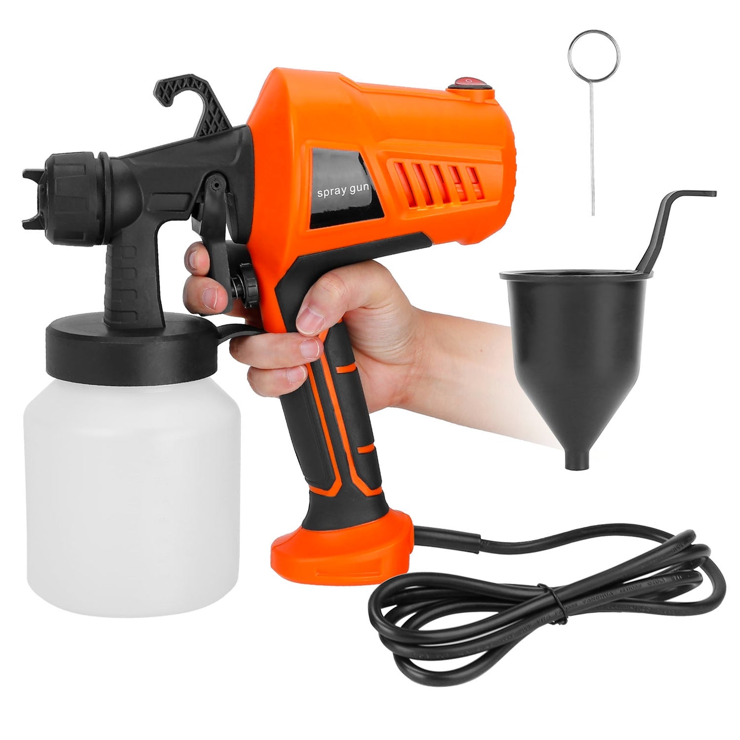 700W Electric Paint Sprayer Handheld HVLP Spray Painter Painting Spray Gun For Fences Brick Walls w/ 3 Spray Patterns 800ML Detachable Cup
