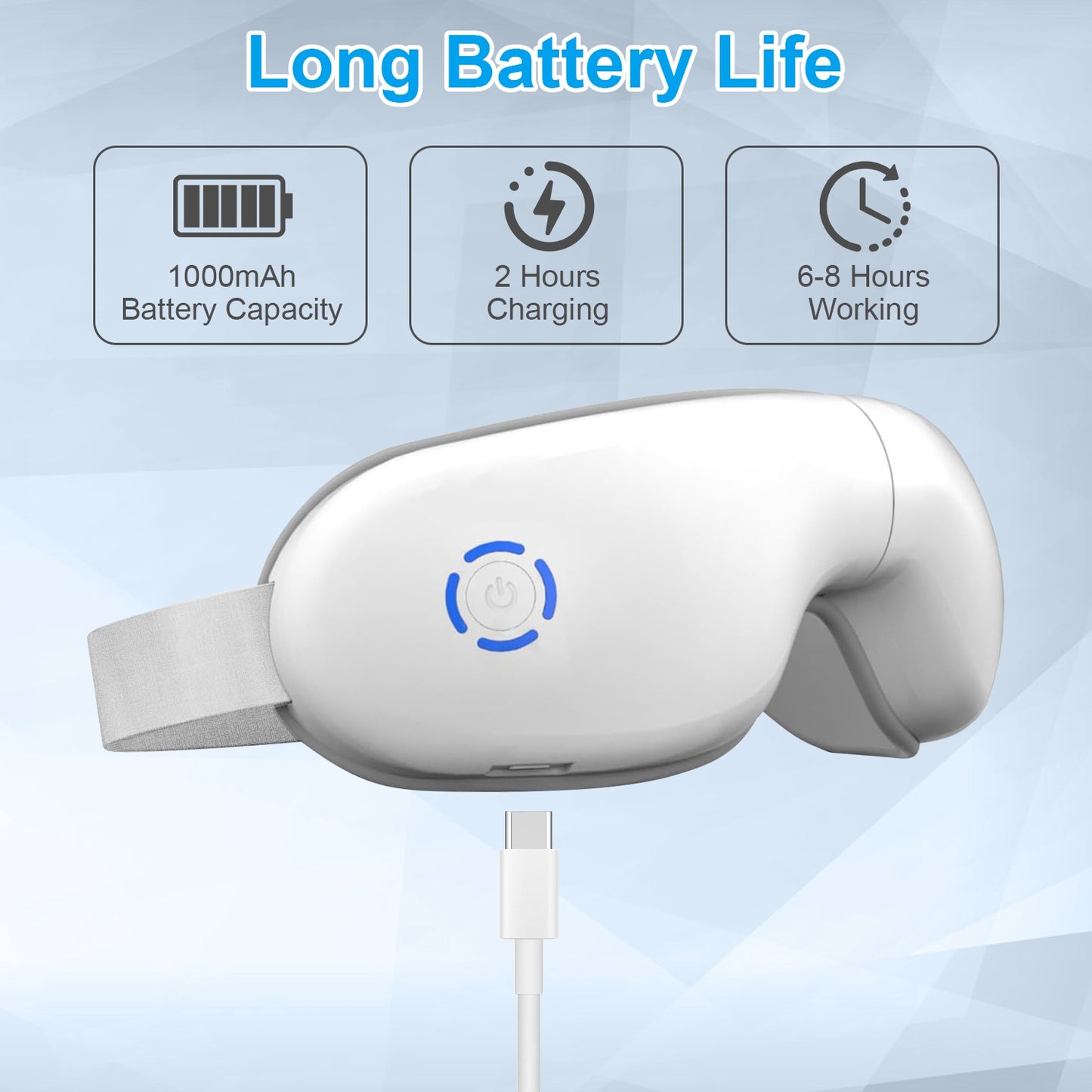Eye Massager With Heat Music Air Pressure Vibration Massage Rechargeable For Men Women Elders Wireless Eye Mask
