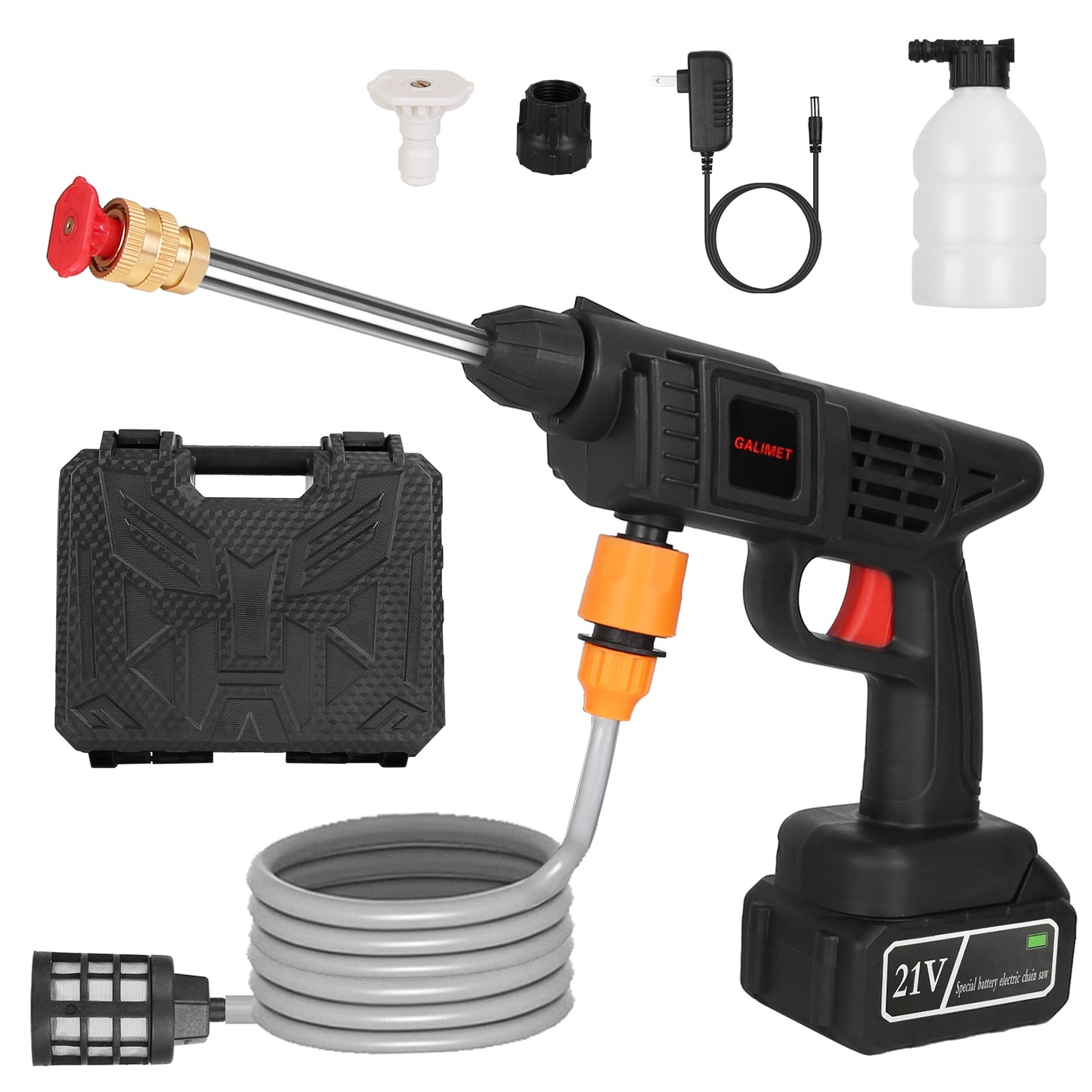 Cordless Pressure Washer Portable Electric Power Washer High Pressure Water Sprayer 363PSI Car Washer Cleaner with 12000mAh 21V Rechargeable Battery a