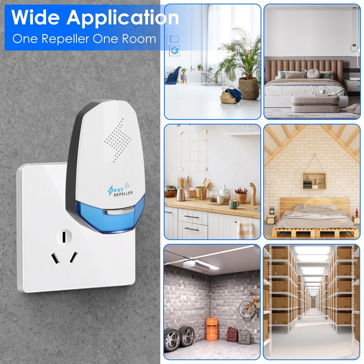 2 Pack Ultrasonic Pest Repeller With Night Light Plug In Pest Mice Repellent Indoor Roach Bed Bug Mouse Rodent Mosquito Killer For Bedroom Garage Warehouse Office For Spring Summer