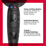 Revlon 1875W Turbo Ceramic + IONIC Hair Dryer, Gray