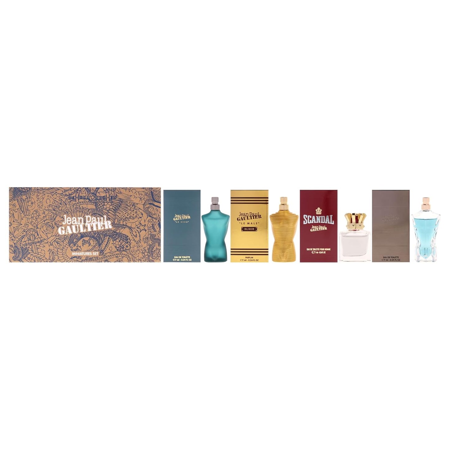 Jpg Mini Set For Men And Women :M4Pc Set: 4 X 7Ml Le Male EDT Scandal EDT Le Male Elixir EDP Le Beau EDT For Men